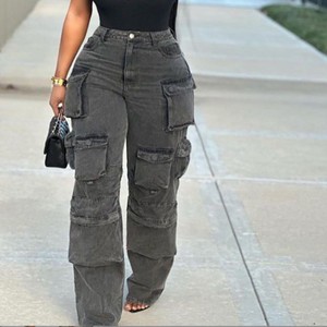 Women's Mid Waist Winter Denim Skinny Fit Formal Thickened Breathable Outerwear Cargo Pants New Arrival Jeans