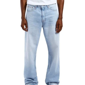 High Quality Men's Mid Waist Heavyweight Denim Jeans Breathable Loose Fit Straight-leg Hip Hop Vintage Summer Fashion Pants