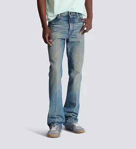 New Trendy Hot Sale Men’s Bell Bottom Jeans Vintage Wash High Quality Jeans