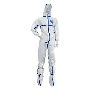 EN14126 PPE CE Overall Fast Delivery TYPE 4B Antistatic Cleaning Waterproof Disposable Chemical Protective Coverall With Hood