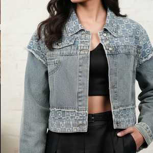 Custom Women's Denim Jacket with Embroidery Finished Cotton Breathable & Eco-Friendly High Quality Vintage Autumn Outdoor Winter