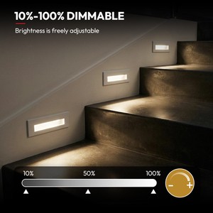 Contemporary Style 3000K/4000K/5700K IP65 4W Aluminum Long Strip Outdoor LED Wall And Stair Step Lights