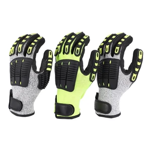 Anti-Cutting Gloves Fluorescent Yellow EN388 Cut Resistance 5 Anti-Collision for Glass Handling Outdoor Cycling Rescue Safety