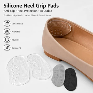 Shoe Heel Repair Patch Self Adhesive Sneaker Hole Fix Sticker Anti Wear Fabric Lining Protector 2 Sizes 4 Pcs Black