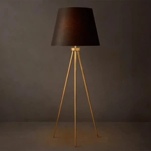 Luxury Floor Lamp Brass Standing Light Modern Designer Fixture with Linen Shade for Villa Residential Project Wholesale