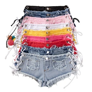 American-style Retro Denim Shorts for Women, Summer Low-waist Design Shorts, Slimming Stretchy Tight Hot Pants