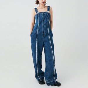 Custom High-Waist Women's Denim Overall Pants Casual Summer Style with Logo for Women