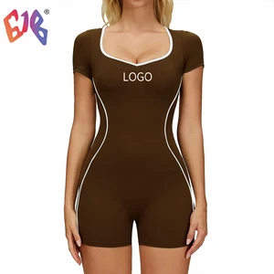 Contrast Color Naked Feel One Piece Sports Jumpsuit Hollow Back Tight Fit Yoga Gym Running Activewear School Hot Girl Xxx