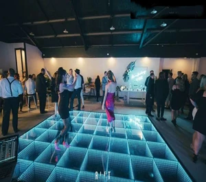 2022 Wedding Disco Party Portable LED Dance Tiles 3D Mirror Dance Floor RGB