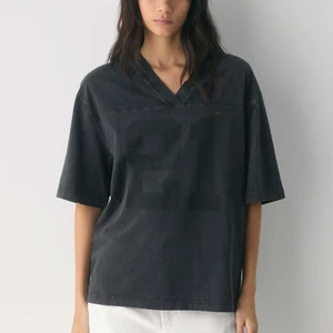 Gym Black Boxy Plus Size Tee Solid 100% Cotton Knitted Breathable Short Sleeve Summer Men's And Women's Unisex Acid Wash T-shirt