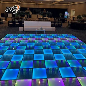 3d Led Infinity Wedding Portable Illuminated Mirror Dance Floor Tile Led Lighted Top Light Infinity Magnetic Panels Dance Floor