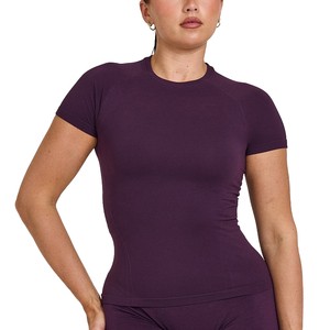 Spring Lightweight Quick-Dry High-Intensity Yoga Top with Slim Fit-Short Sleeve Workout Shirt for Running & Fitness