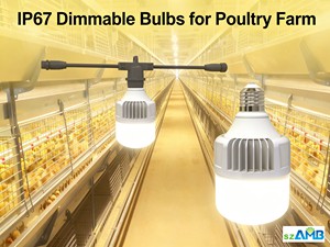 9W IP67 Waterproof Poultry Lighting Bulb Flicker-Free Red&White Switchable for Chicken Coop