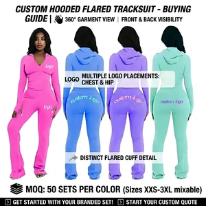 OEM Custom Clothing Athleisure Wear Set For Women Solid Knitting Hooded Jacket And Long Pants Casual Track Suit Ropa De Mujer