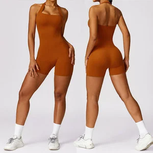 2026 Fashion Sports Jumpsuit for Women 2 Piece Shorts Set Slim Fit Tight Bodysuit Party Vintage 100% Cotton Fleece