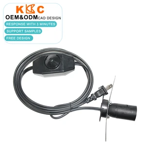 US Plug Electric AC Power Cable E14 Socket Salt Lamp Cord E27 Lamp Holder With Wire On OFF Dimmer Switch
