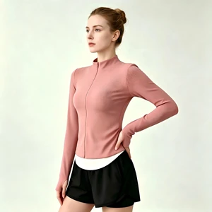 Customized Plus Size Women's Yoga Fitness Tops Breathable Quick Dry Sportswear Skinny Fit Spandex/Nylon Color Blocking