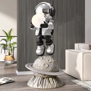 Light Luxury Astronaut Sculpture Creative Home Living Room Astronaut Sculpture Floor Lamp Decoration