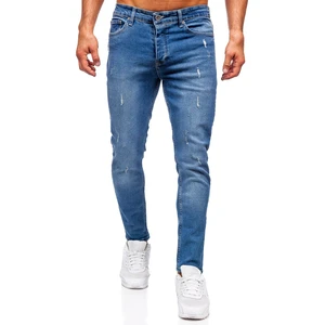 Men denim trouser with classic straight cut and sturdy fabric ideal for casual wear work uniforms and daily outfits