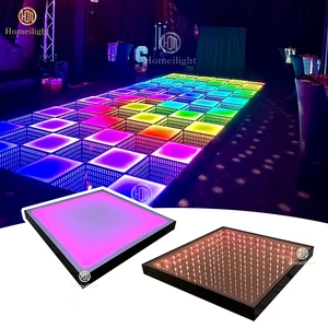 Magnetic 16*16ft Infinity Mirror Frosted Glossy Dance Floor Led Wireless Portable 3D Abyss Dance Floor for Wedding Party