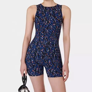 Stylish Swimwear Women Modest Swimsuits For Custom Pattern Style Bikini One Piece Swimsuit With Round Neck Women Swimsuit