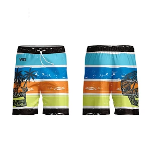 Wholesale Custom Logo Men's Beach Shorts Quick Dry Swim Trunks with OEM Service for Summer Surf Swimming