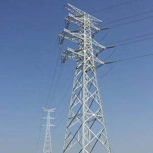 Power Transmission Pole Electric Steel Tower Hot-Dip-Galvanized Surface Treatment 10kV-500kV Capacity Polygonal/Conical Shape