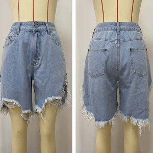Tassel Jeans Hollow Denim Shorts for Women