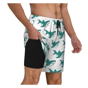 Custom Sublimation Compression 2 in 1 Short Summer Beach Pants Men's Quick Dry Swim Trunks Beach Short Bathing Suit Beach Shorts