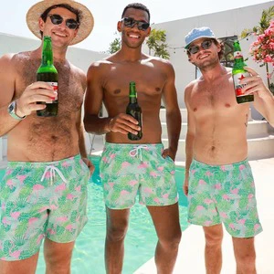 Mens Solid Anti-Bacterial Waterproof Breathable Quick Dry Swim Trunks Beach Shorts Drawstring Closure OEM Wholesale Customizable