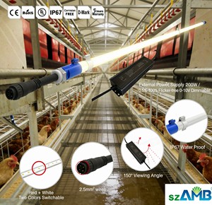 Red/White Switchable LED Tube Light T5/T6 4W 5W 6W IP67 Waterproof for Chicken Coop