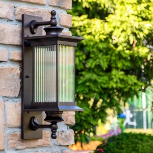 Modern Style LED Outdoor Wall Light Solar Square/Cylinder Waterproof Garden Lighting Fixture Decorative Wall Mounted Exterior