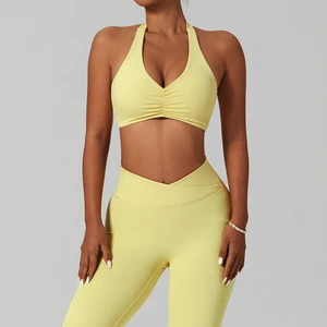 New Arrival Custom Logo Workout Legging Yoga Fitness Activewear Two Piece Women's Sets