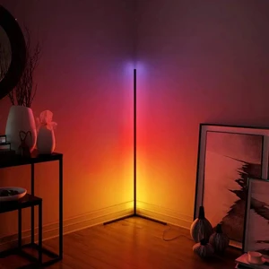 APP LED RGB Corner Floor Lamp Standing Modern Theater Lighting Color Changing Gaming Lights Floor Lamps for Living Room Decor