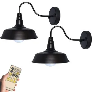 Battery Powered Remote Dimming Wall Light Fixture, 9RGB Color, Suitable for Indoor Farmhouse Attic Bedroom Reading