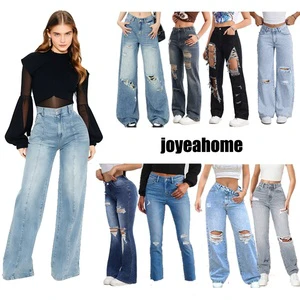 Ripped Women's Jeans Women's Flared Jeans Women's Loose Jeans Breathable Jeans Women's Pants Wide Jeans New Women's Jeans