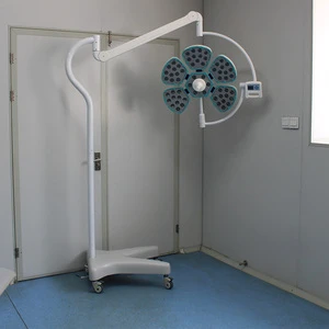 Mobile LED Surgical Medical Examination Lamp Electric Adjustable Bracket 5 Flower Petals Type Hospital Operating Light