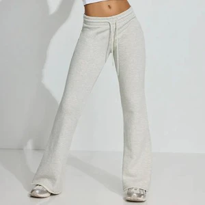 Women's Plus Size Flare Wide Leg Drawstring Trousers Fleece Fabric Breathable Customized Color & Logo Casual Pants