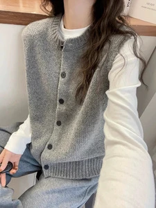 2026 New Vest Women Sweater Spring Autumn and Winter Cashmere Wool Knitted Vest