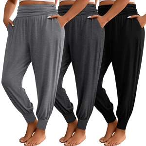 Bestseller Loose Fit Pocket Yoga Pants for Women Casual Wide Leg Lounge Pants Comfortable Gym Trousers