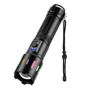 Zoomable Lanterns Fluorescent Work Camping Emergency Light Rechargeable Torch Light 5000 MA Long Range LED Tactical Flashlight