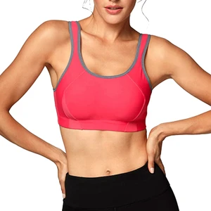 Customized Material and Size Light Weight Comfortable Fitness Wear Sleeveless Round Neck Women High Support Seamless Sports Bra