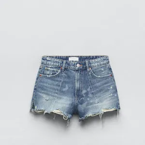 Wholesale Denim Shorts Women's Summer New Style Customized Wholesale Short Acid Wash Shorts From Women Custom Logo And Design