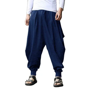 New Arrival Top Quality Men Wide Leg Yoga Casual Baggy Bottoms Solid Hippie Trousers Loose Harem Pants
