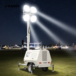 High Quality 8.4 KW Diesel Lighthouse Mobile Metal Halide Lamp/LED Light Tower 220V Mast Light Tower for Outdoor Night Lighting