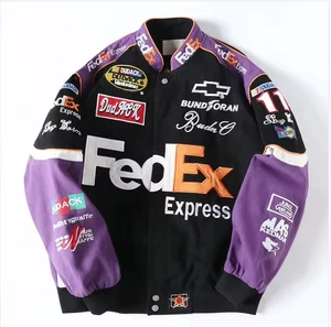 Trending Wholesale Oem Embroidered Logo Patch Plus Size Autumn Bomber Car Jackets Vintage Cotton Nascar Racing Jacket For Men