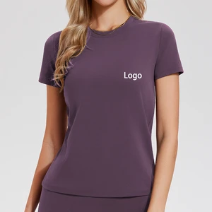 New Arrivals 3XL Regular Fit Women's T-shirts High Quality Stylish Crop Top Nude Feel Crew Neck Plus Size Women's T-shirts
