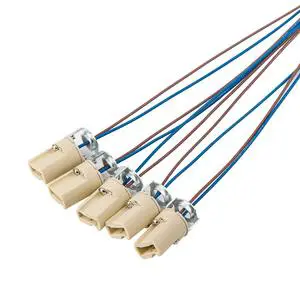 G9 Light Bulb Socket Ceramic Lamp Base Holder with Screw Style LED Halogen Lamp Bulb Connector Cable Lead Included