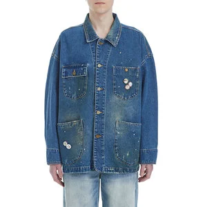 Top Selling Men's Denim Jackets Jeans Denim Made Customized Winter Jean Jackets With Multi Pockets