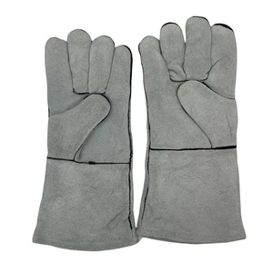 Factory Wholesale Price of Cowhide Leather Safety Gloves Heating and Cutting Resistance Metal Cutting Welding Operations.